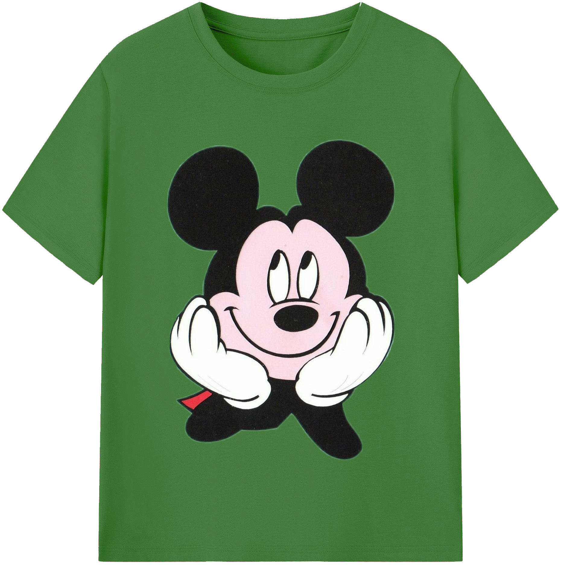 （画像用） ミッキーマウス Mickey Mouse レディースカジュアルプリントTシャツ（綿100％）